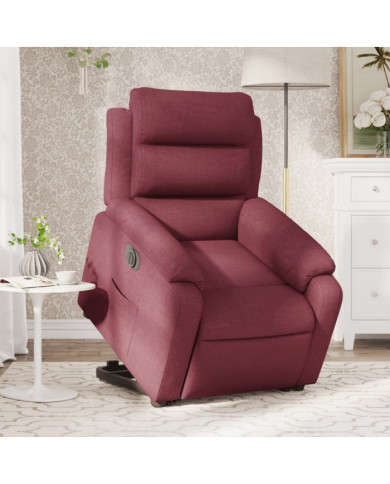 Fauteuil inclinable électrique rouge bordeaux tissu | Mobilier & Déco