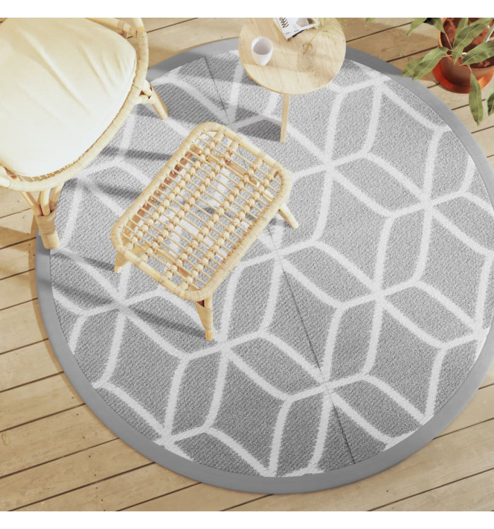 Tapis d'extérieur ARAKIL gris Ø160 cm PP | Mobilier & Déco