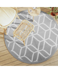 Tapis d'extérieur ARAKIL gris Ø160 cm PP | Mobilier & Déco