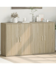 Buffets 2 pcs chêne sonoma 60x31x70 cm bois d'ingénierie | Mobilier & Déco