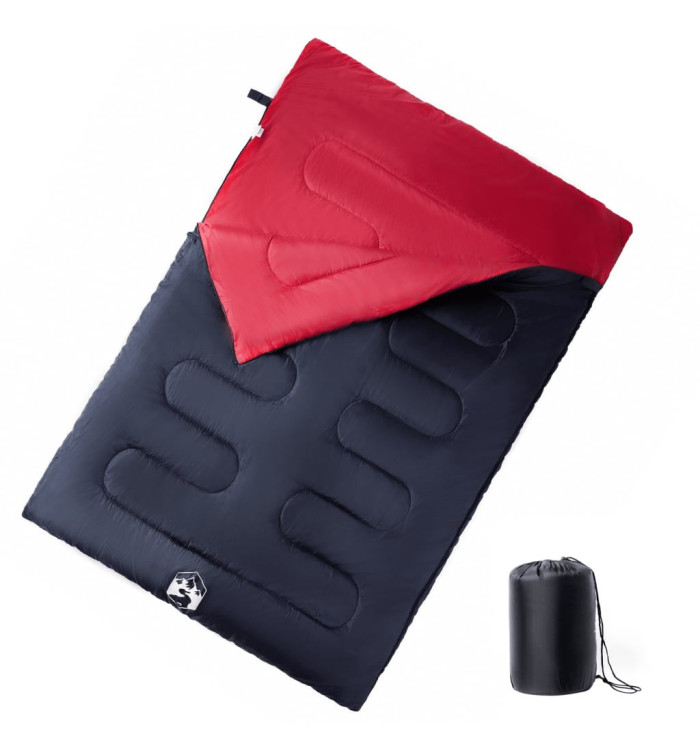 Sac de couchage double et oreillers adultes camping 3-4 saisons | Mobilier & Déco