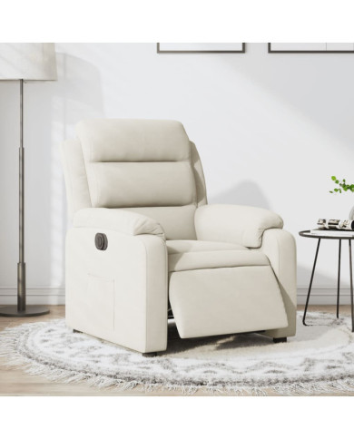 Fauteuil inclinable électrique Crème Velours | Mobilier & Déco