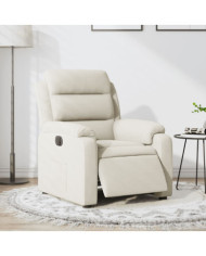 Fauteuil inclinable électrique Crème Velours | Mobilier & Déco