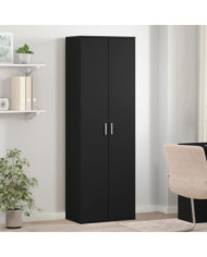 Buffet haut noir 60x35x180 cm bois d’ingénierie | Mobilier & Déco