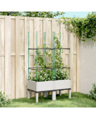 Jardinière avec treillis blanc 80x40x142,5 cm PP | Mobilier & Déco