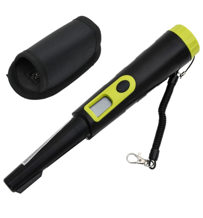 Détecteur de métaux pinpointer avec écran LCD noir et jaune | Mobilier & Déco