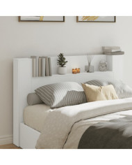 Armoire tête de lit avec LED blanc 160x16,5x103,5 cm | Mobilier & Déco