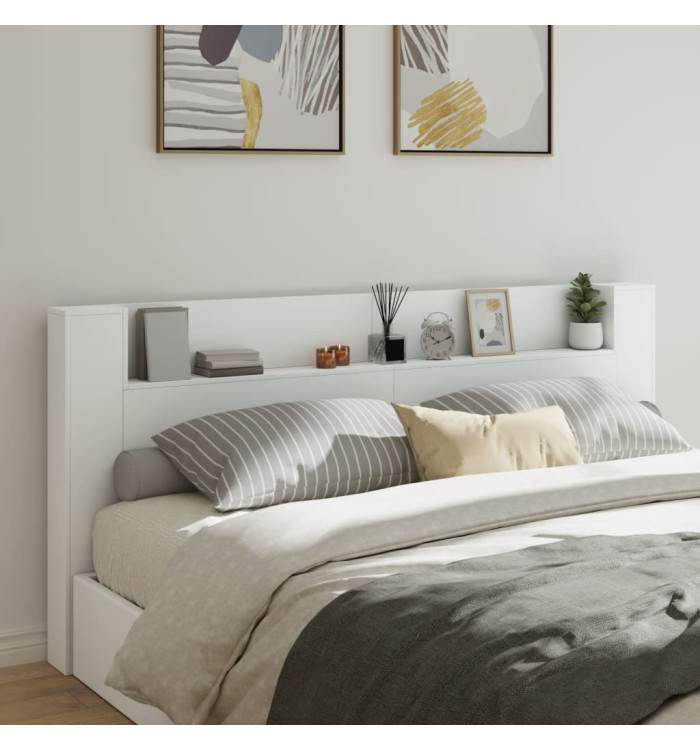 Armoire tête de lit avec LED blanc 220x16,5x103,5 cm | Mobilier & Déco