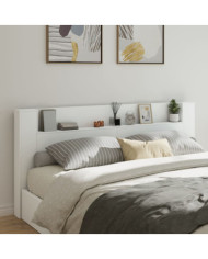 Armoire tête de lit avec LED blanc 220x16,5x103,5 cm | Mobilier & Déco