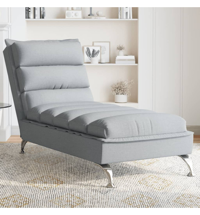 Chaise longue avec coussins gris clair tissu | Mobilier & Déco