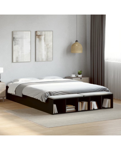 Cadre de lit sans matelas noir 160x200 cm | Mobilier & Déco