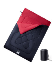 Sac de couchage double et oreillers adultes camping 3-4 saisons | Mobilier & Déco