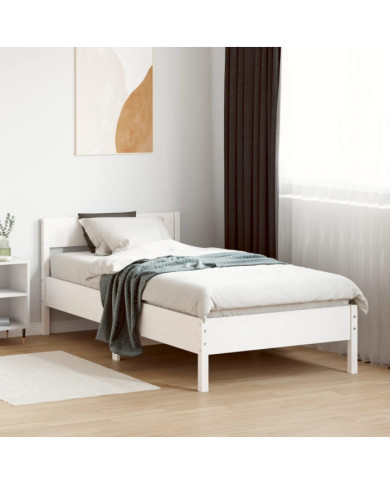Cadre de lit sans matelas blanc 90x190 cm bois de pin massif | Mobilier & Déco