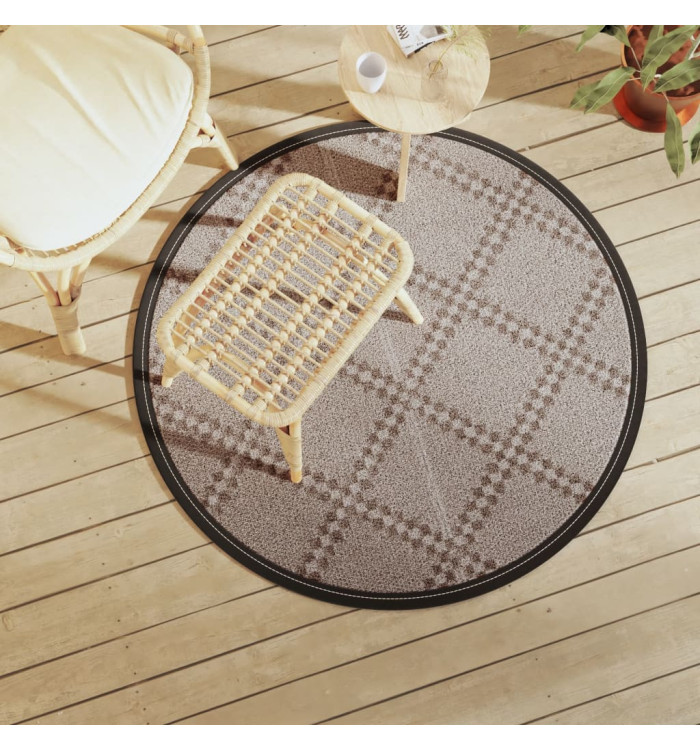 Tapis d'extérieur ARAKIL marron Ø120 cm PP | Mobilier & Déco