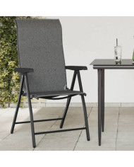 Chaises pliables de jardin lot de 8 gris résine tressée | Mobilier & Déco