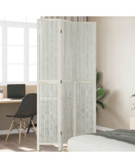 Cloison de séparation 3 panneaux blanc bois de paulownia massif | Mobilier & Déco