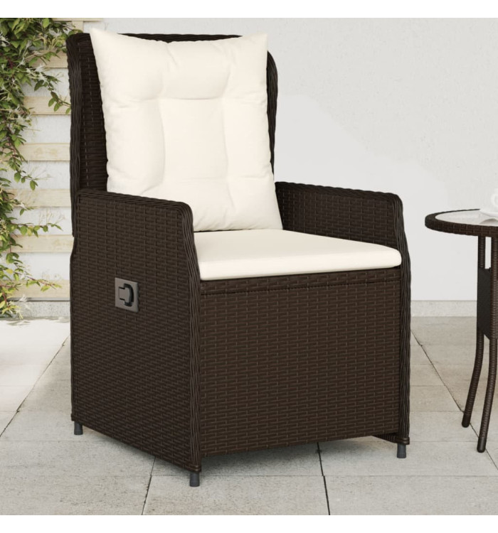 Chaises inclinables de jardin lot de 2 marron résine tressée | Mobilier & Déco