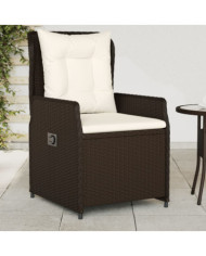 Chaises inclinables de jardin lot de 2 marron résine tressée | Mobilier & Déco