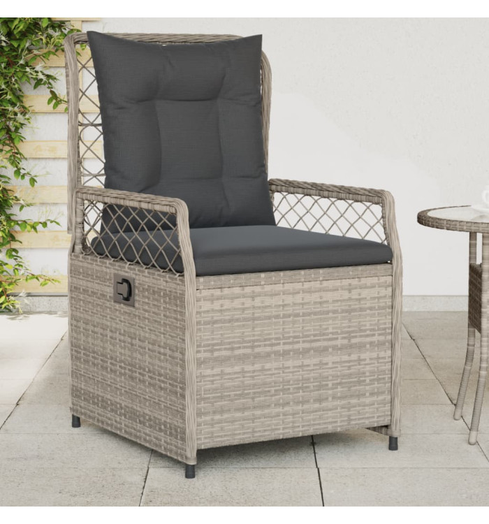 Chaises inclinables de jardin lot de2 gris clair résine tressée | Mobilier & Déco