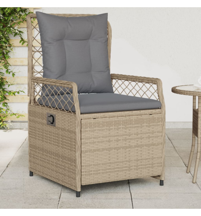 Chaises inclinables de jardin lot de 2 beige résine tressée | Mobilier & Déco