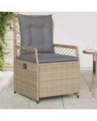 Chaises inclinables de jardin lot de 2 beige résine tressée | Mobilier & Déco