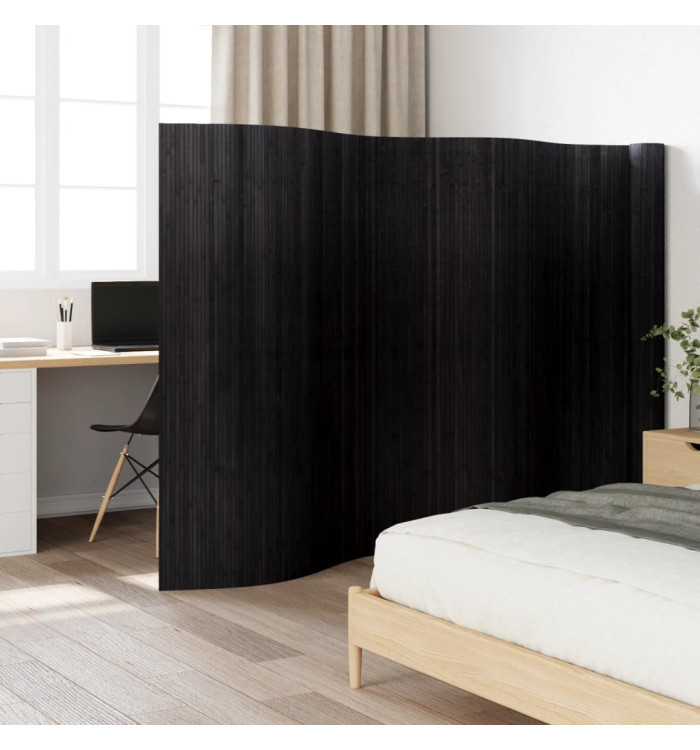Cloison de séparation noir 165x800 cm bambou | Mobilier & Déco