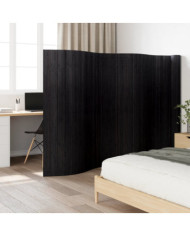 Cloison de séparation noir 165x800 cm bambou | Mobilier & Déco