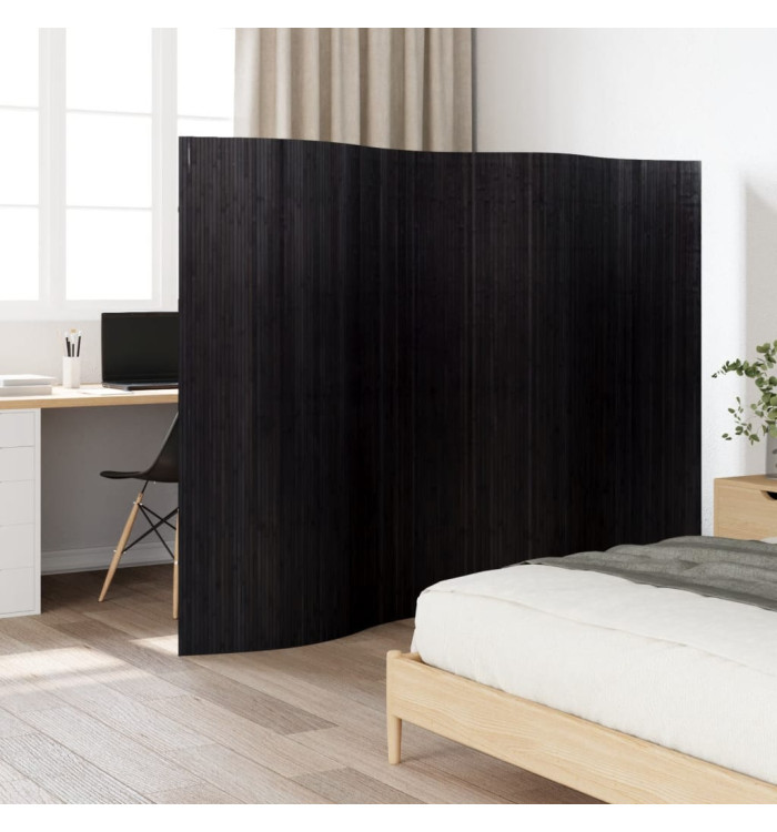 Cloison de séparation noir 165x250 cm bambou | Mobilier & Déco