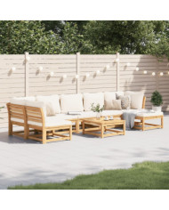 Salon de jardin avec coussins 8 pcs bois massif d'acacia | Mobilier & Déco