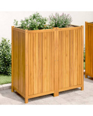 Jardinière avec doublure 100x50x100 cm bois massif d'acacia | Mobilier & Déco