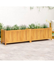 Jardinière avec doublure 199x38,5x50 cm bois massif d'acacia | Mobilier & Déco