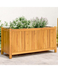 Jardinière avec doublure 99,5x38x50 cm bois massif d'acacia | Mobilier & Déco