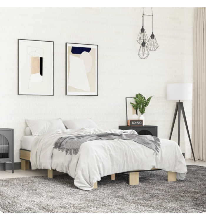 Cadre de lit sans matelas chêne sonoma 140x190 cm | Mobilier & Déco