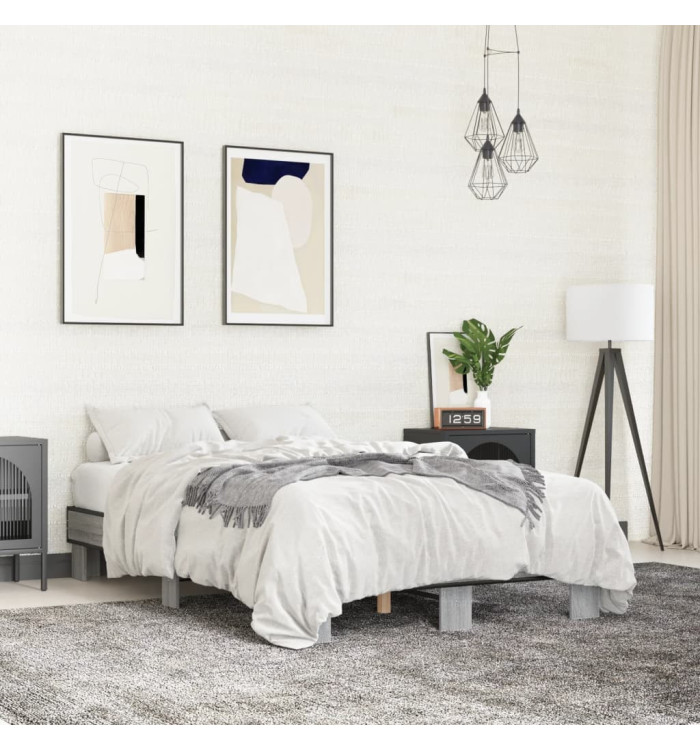 Cadre de lit sans matelas sonoma gris 140x190 cm | Mobilier & Déco