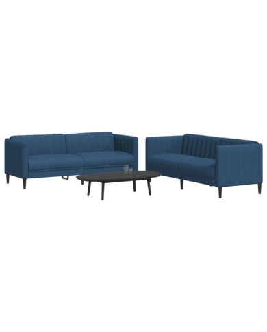 Ensemble de canapés 2 pcs bleu tissu | Mobilier & Déco