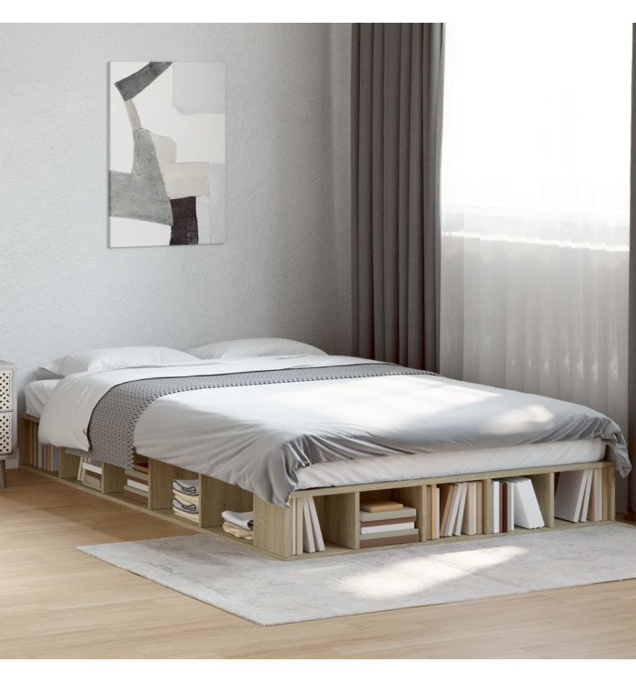 Cadre de lit sans matelas chêne sonoma 120x190 cm | Mobilier & Déco