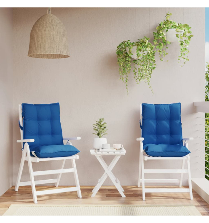Coussins de chaise à dossier bas lot de 2 bleu royal | Mobilier & Déco