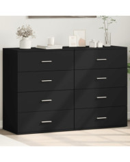 Buffets 2 pcs noir 60x39x80 cm bois d’ingénierie | Mobilier & Déco