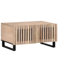 Table basse blanc 80x51x40 cm bois de manguier massif | Mobilier & Déco
