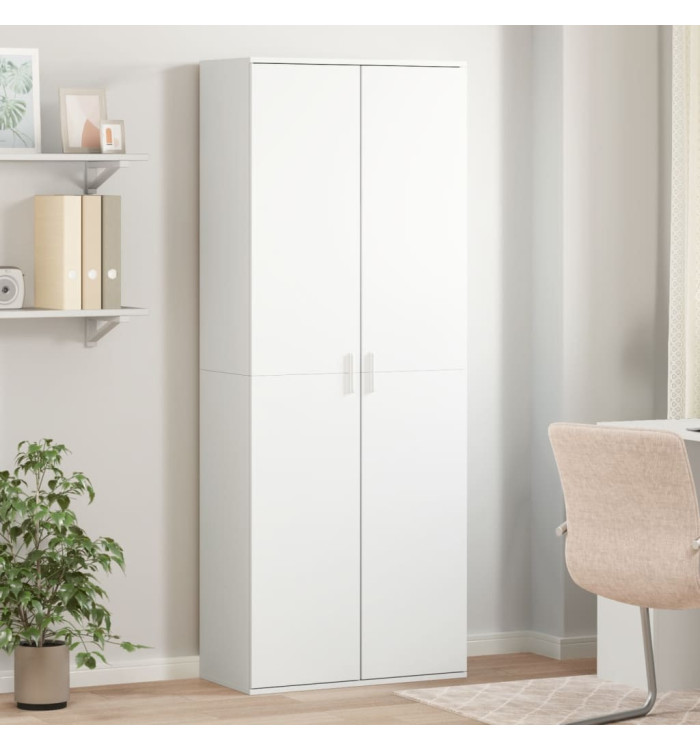 Buffet haut blanc 70x35x180 cm bois d'ingénierie | Mobilier & Déco