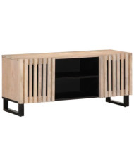 Meuble TV blanc 105x34x46 cm bois massif de manguier | Mobilier & Déco