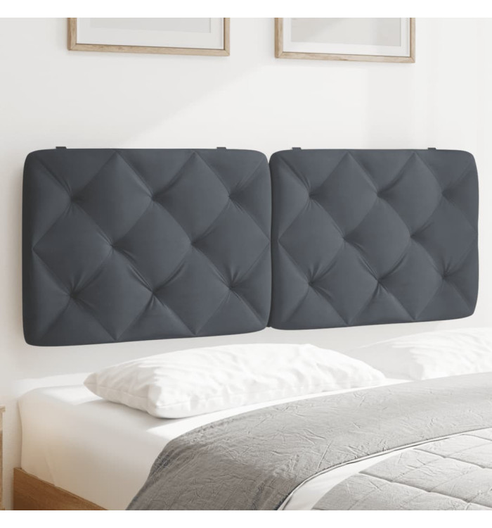 Coussin de tête de lit gris foncé 120 cm velours | Mobilier & Déco