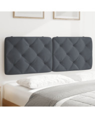 Coussin de tête de lit gris foncé 120 cm velours | Mobilier & Déco