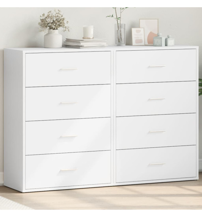 Buffets 2 pcs blanc 60x31x84 cm bois d'ingénierie | Mobilier & Déco