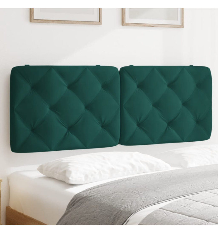 Coussin de tête de lit vert foncé 120 cm velours | Mobilier & Déco