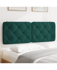 Coussin de tête de lit vert foncé 120 cm velours | Mobilier & Déco