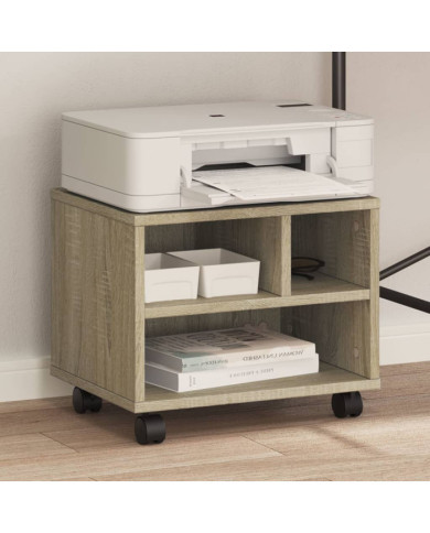 Support d'imprimante avec roulettes chêne sonoma 41x32x34,5 cm | Mobilier & Déco