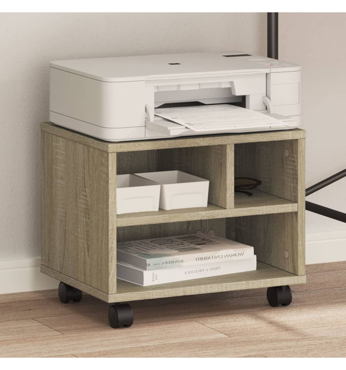 Support d'imprimante avec roulettes chêne sonoma 41x32x34,5 cm | Mobilier & Déco