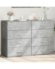 Buffets 2 pcs gris béton 60x39x80 cm bois d'ingénierie | Mobilier & Déco