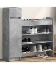Armoire à chaussures gris béton bois d'ingénierie | Mobilier & Déco